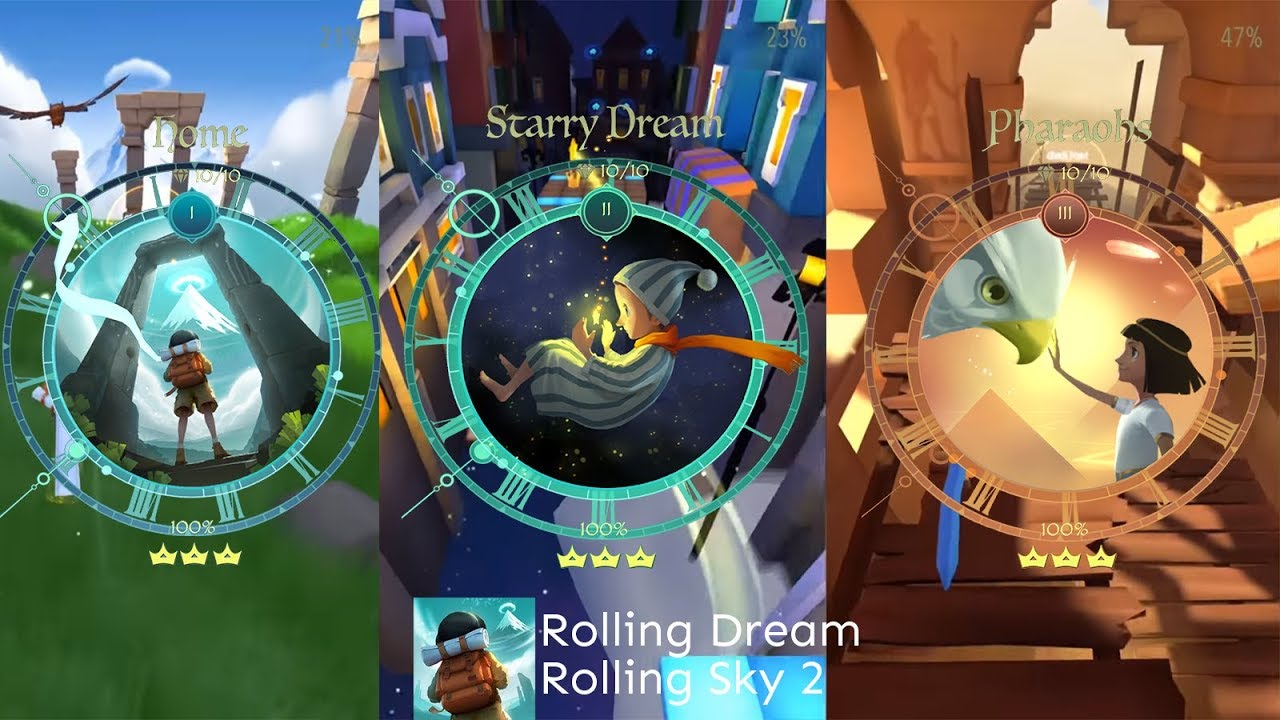 Rolling Sky 2/Rolling Dream - Home, Starry Dream, Pharaohs
