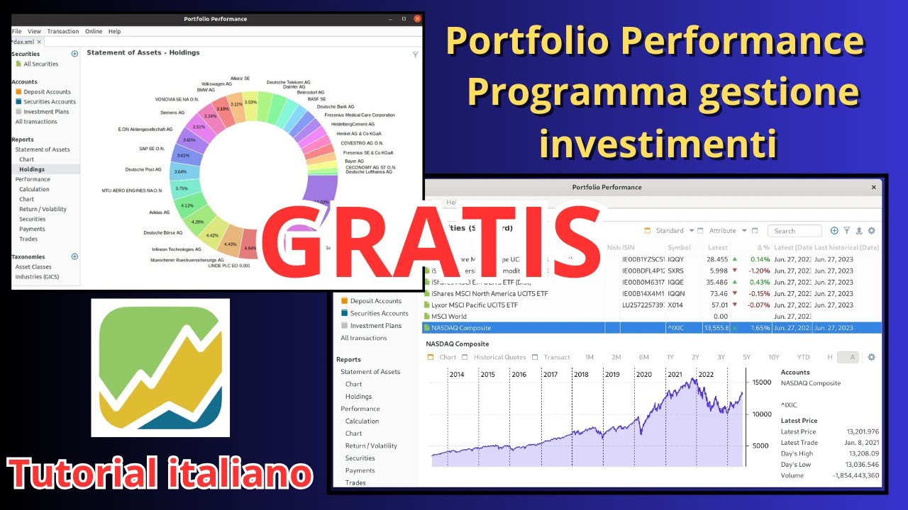 Portfolio Performance - FREE - Tutorial in ITALIAN with English subtitles
