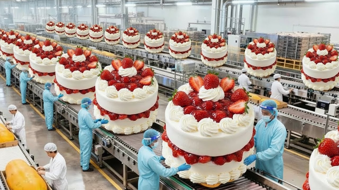 Inside a Modern Millions of Cakes Produced Factory: Automated Cake Factory (Full Process)