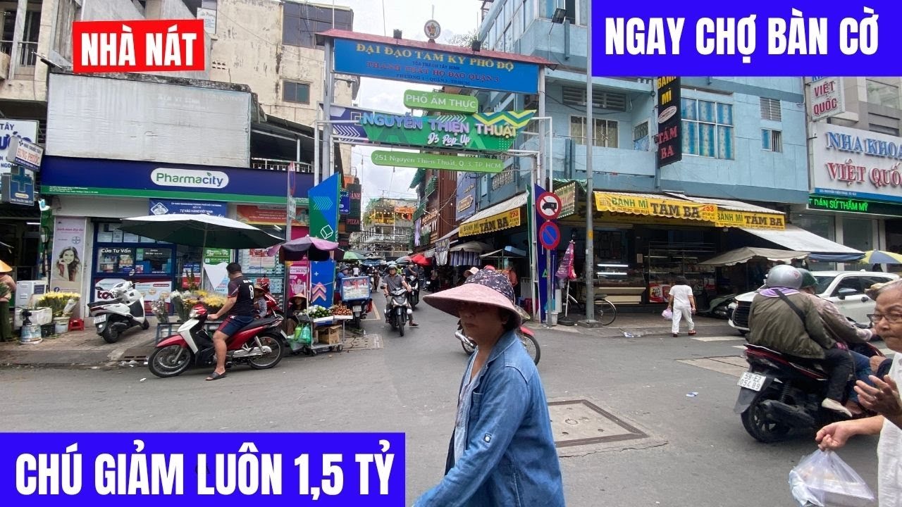 NHÀ NÁT - Chú lớn tuổi hạ giá sâu để bán nhà nát ở phố ẩm thực Bàn Cờ Nguyễn Thiện Thuật Quận 3.