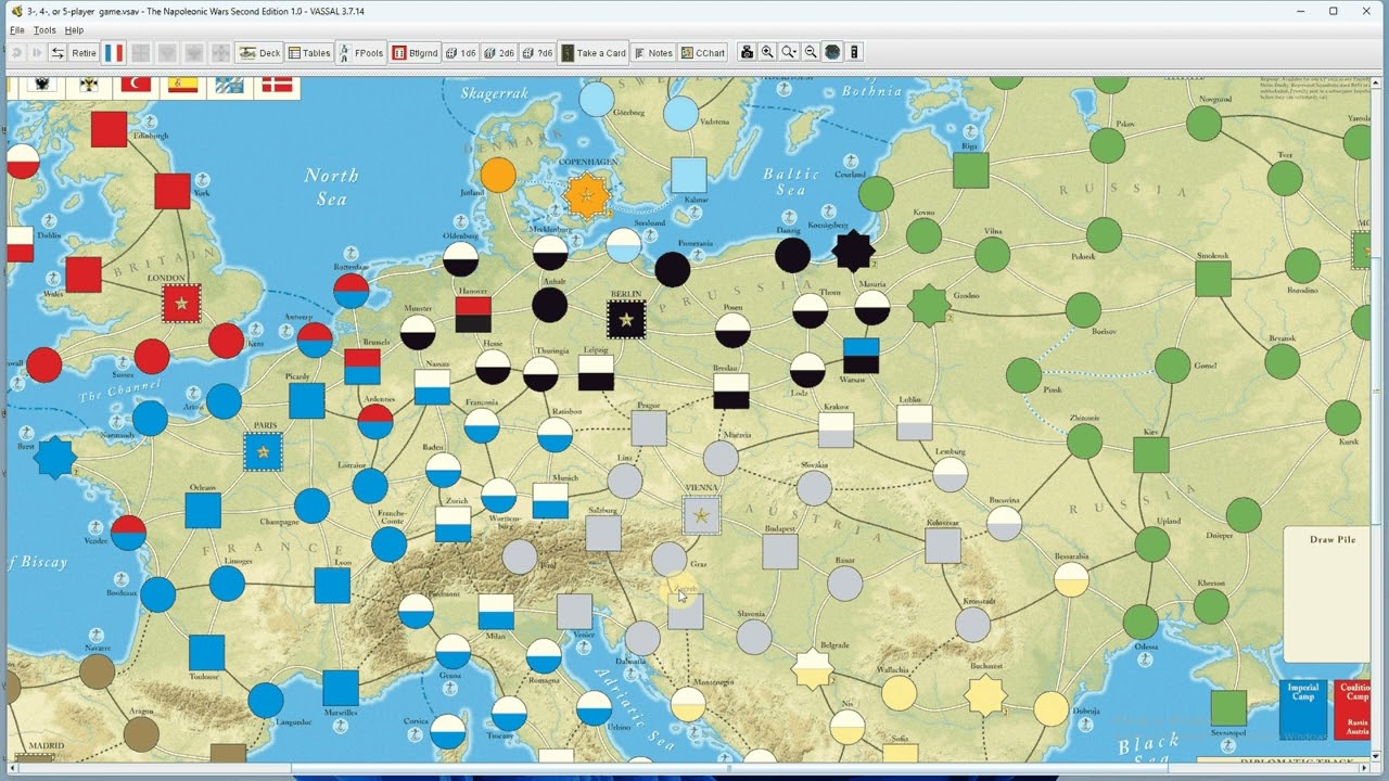 The Napoleonic Wars - mapa do jogo