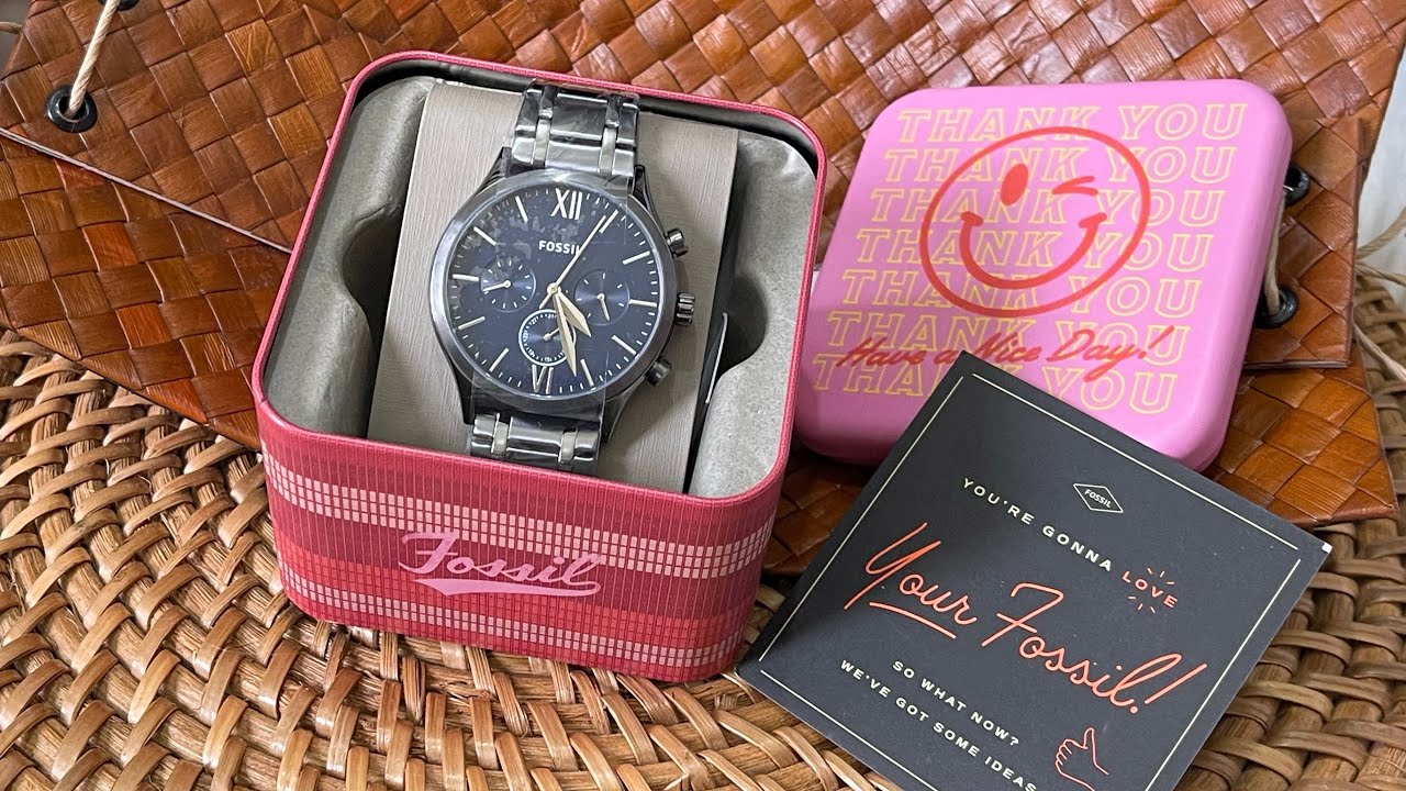 Fossil BQ2401 Fenmore Midsize Multifunction Smoke Stainless Steel Watch Unboxing