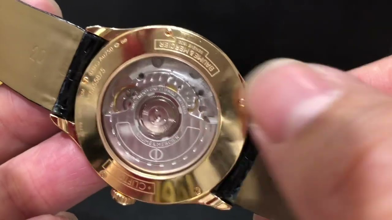 平玩現行款入門金表baume & mercier 名士clifton 18k玫瑰金