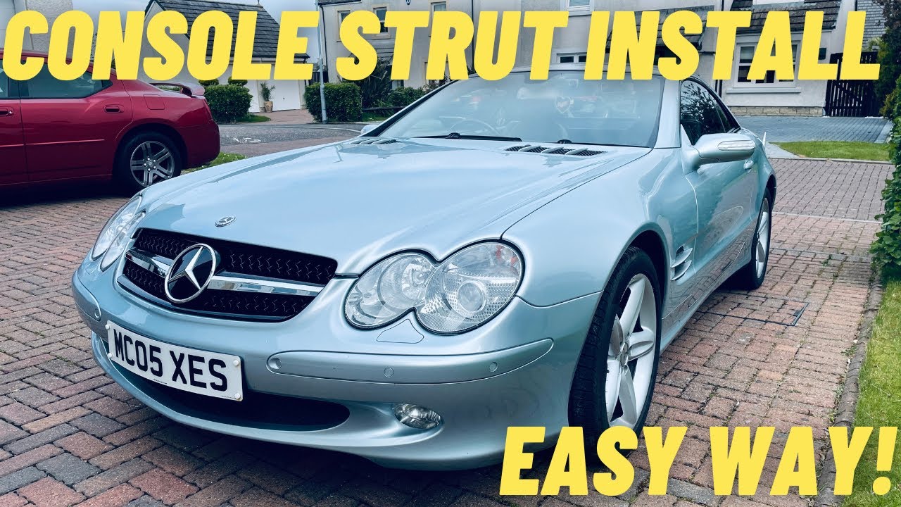 Mercedes SL R230 PART 3 Easy way to replace repair centre console strut on a SL350 500 55 65 AMG