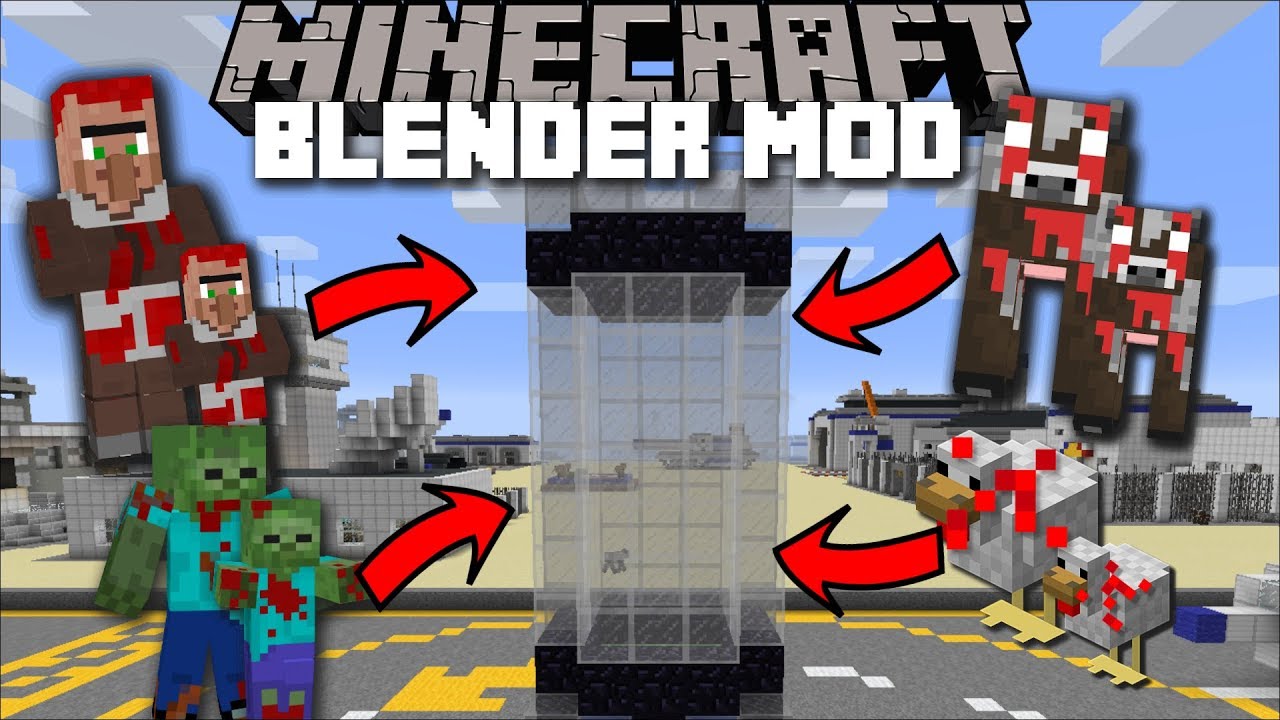 Minecraft WILL IT BLEND MOD / BLENDING UP FARM ANIMALS FOR FRESH FOOD!! Minecraft