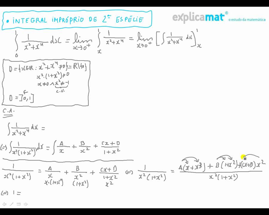 Integral Impróprio de 2 .ª Espécie - Exercício1