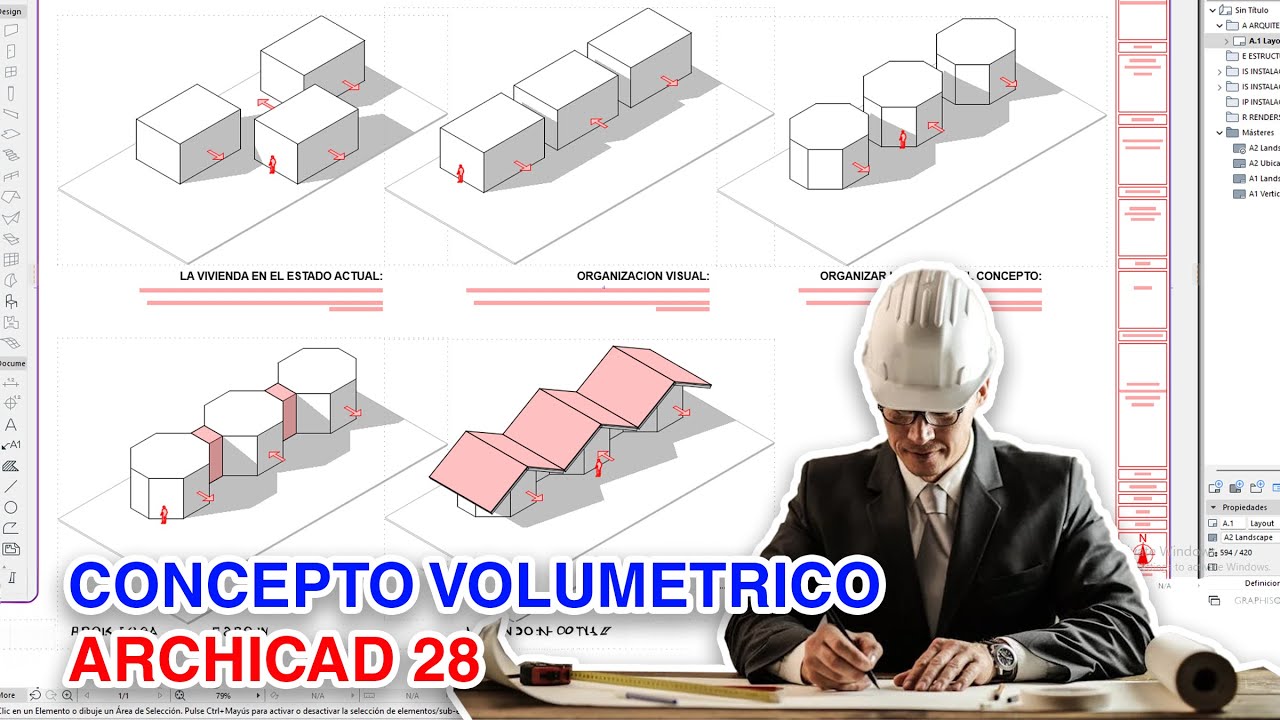 Como MODELAR Y DOCUMENTAR un CONCEPTO VOLUMETRICO en Archicad 28: SÚPER fácil, Workshop GRATIS 🎥