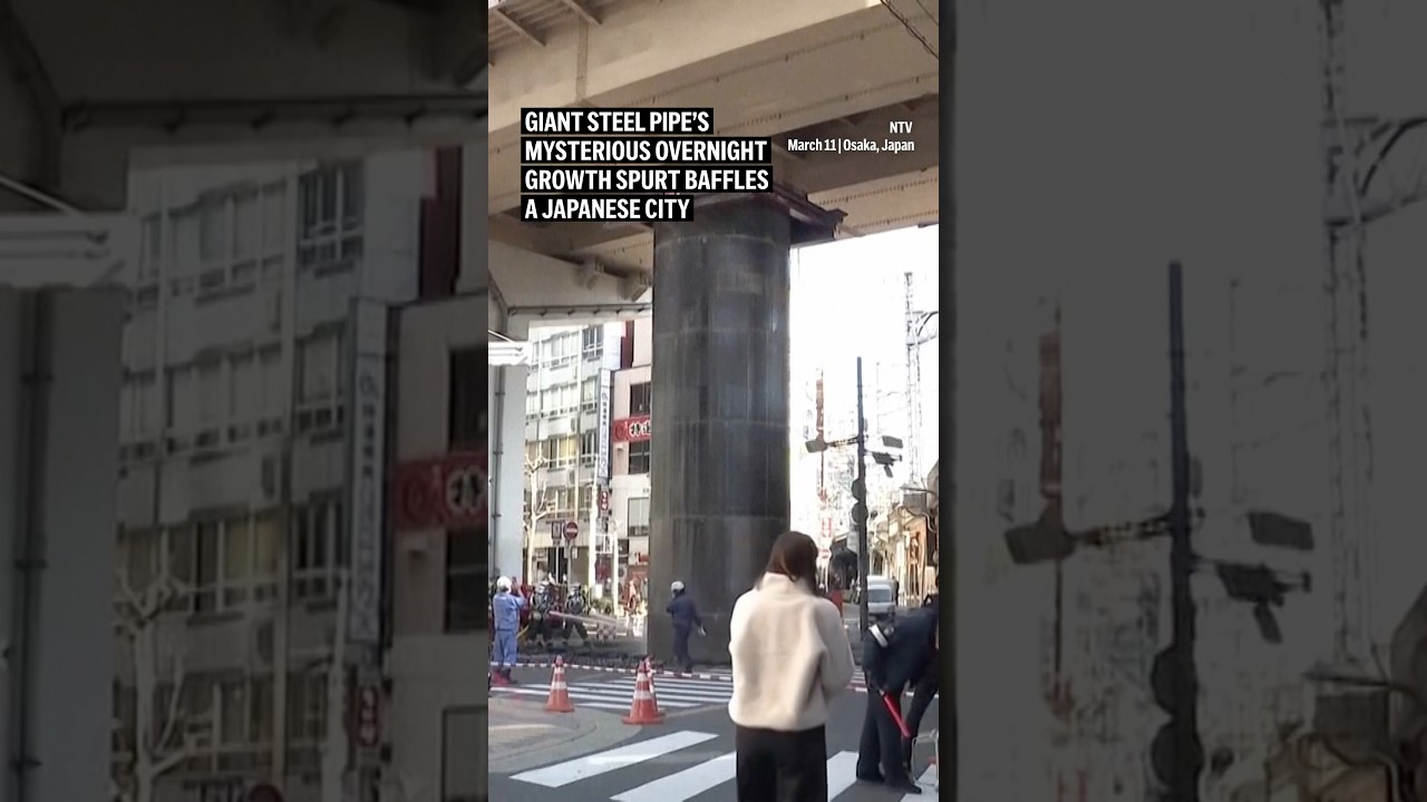 Giant steel pipe’s mysterious overnight growth spurt baffles a Japanese city