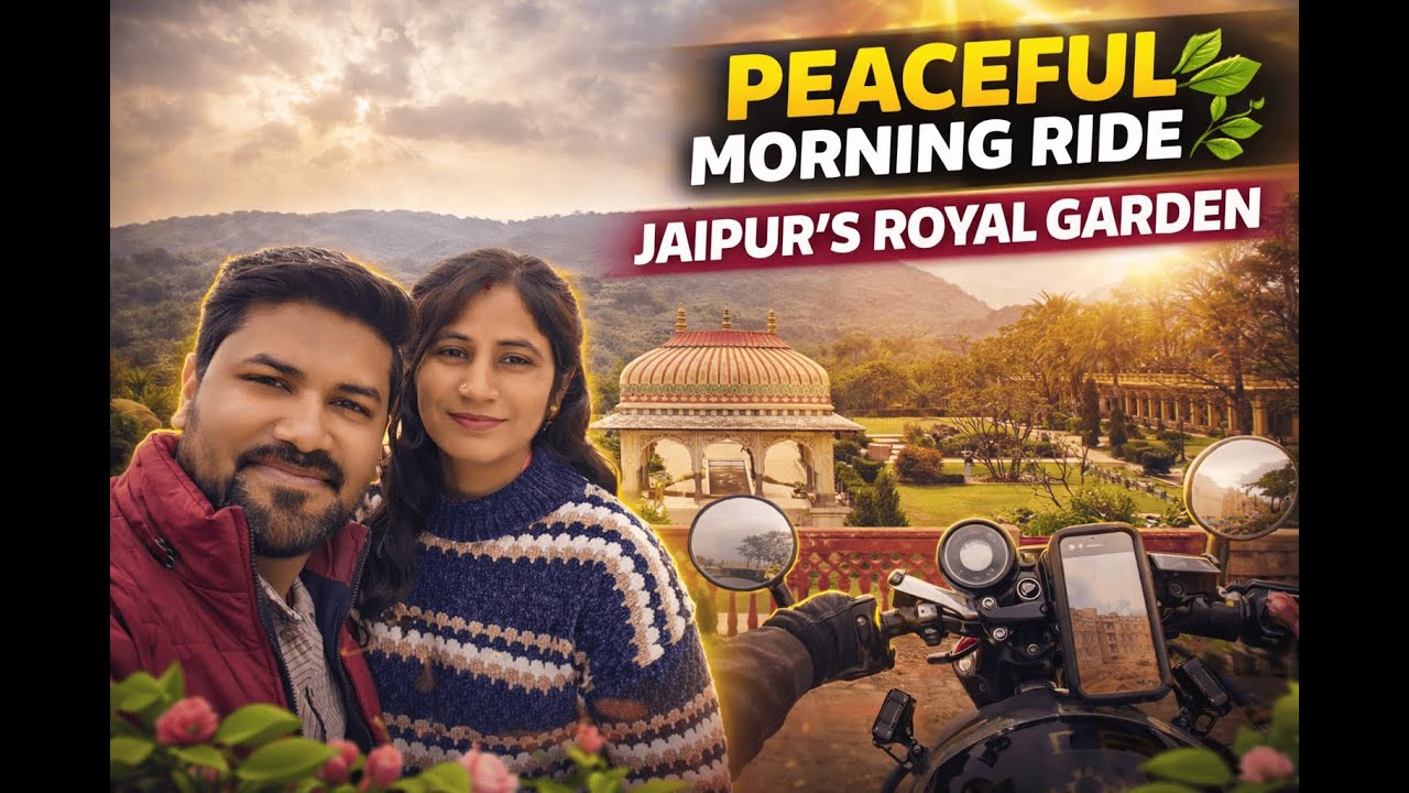 Morning Royal Enfield Ride to Jaipur Royal Garden | Jaipur Moto Vlog