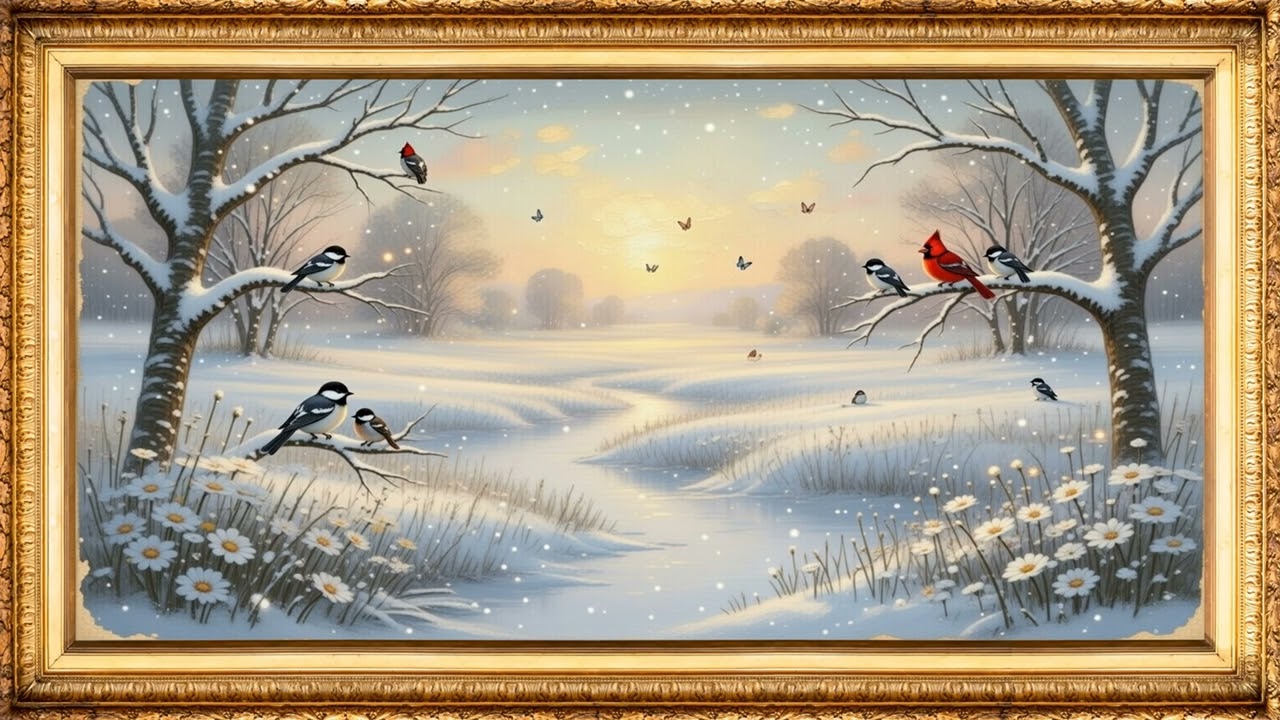 frame tv art white snow Screensaver 4K TV  | TV Frame STATION