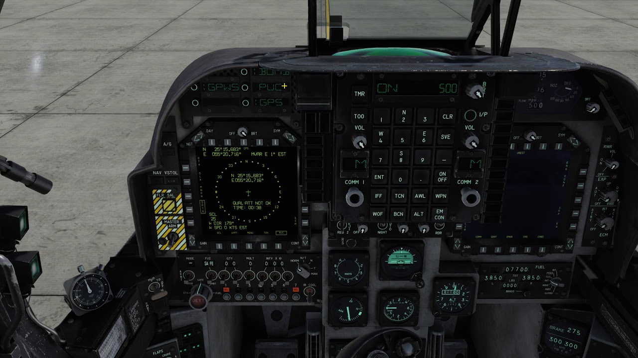 Harrier AV-8B. Запуск с выставкой навигации (Digital Combat Simulator)