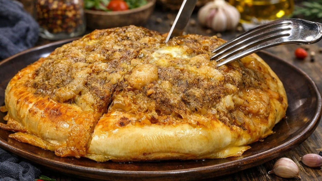 😱 Я добавила в тесто фарш, и получился ПОТРЯСАЮЩИЙ ужин! Простой рецепт для всех.