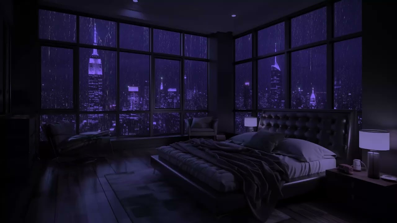 Eine Gemütliche Schlafzimmeratmosphäre Mit Dem Geräusch Von Regen - Eine Regnerische Nacht