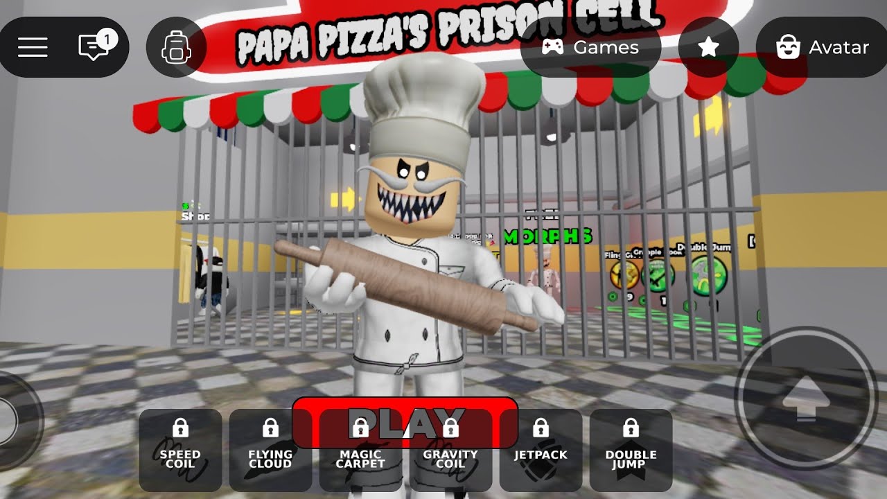 PAPA PIZZA'S PRISON RUN ESCAPE #obby #roblox 