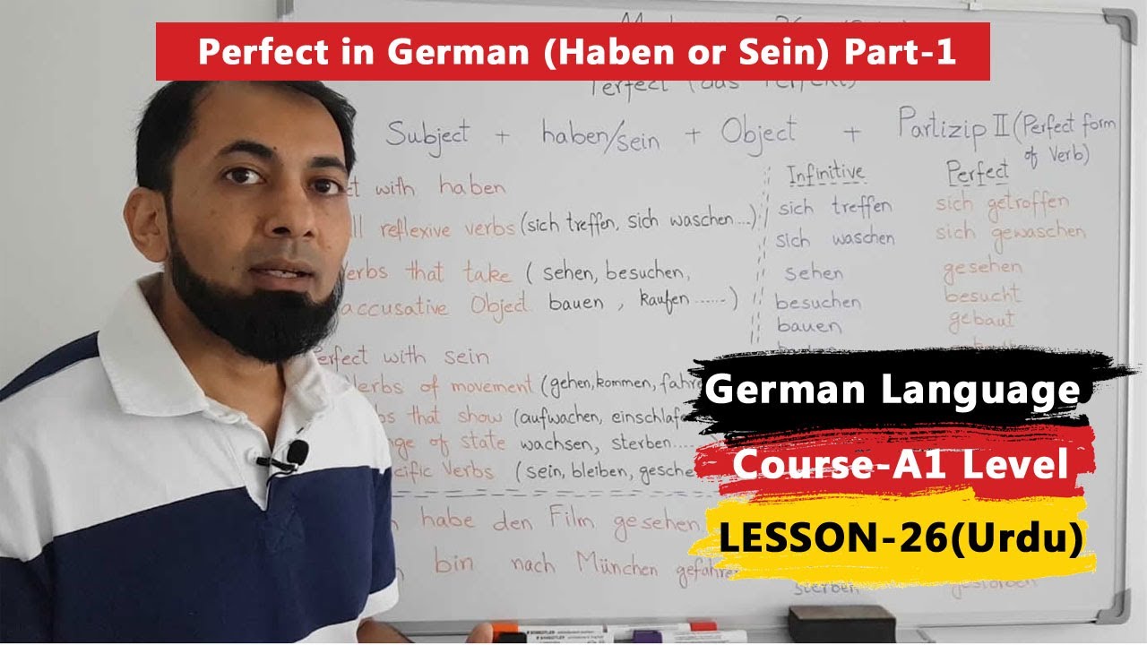 A1 German Course | Lesson 26 | Perfect in German Language | Perfekt mit haben oder sein| Urdu