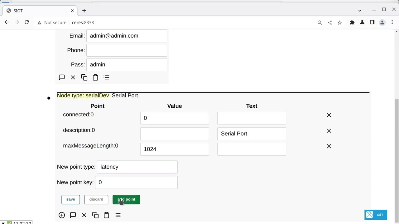 Simple IoT Raw Node UI