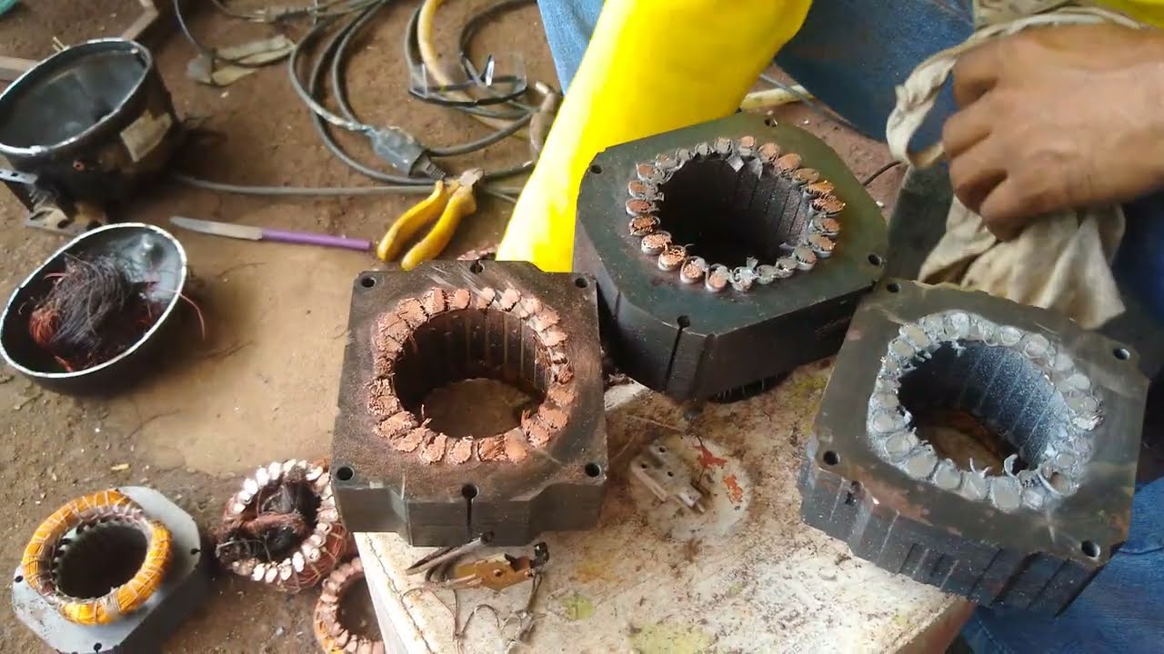 Como separar o cobre do alumínio de motor de geladeira, (reciclagem).