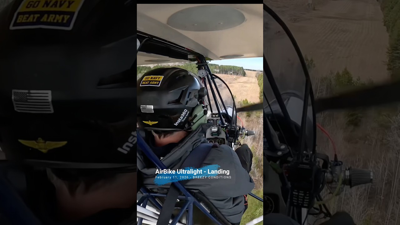 Airbike landing in gusty conditions - Feb 11, 2027 #airbike #airplane