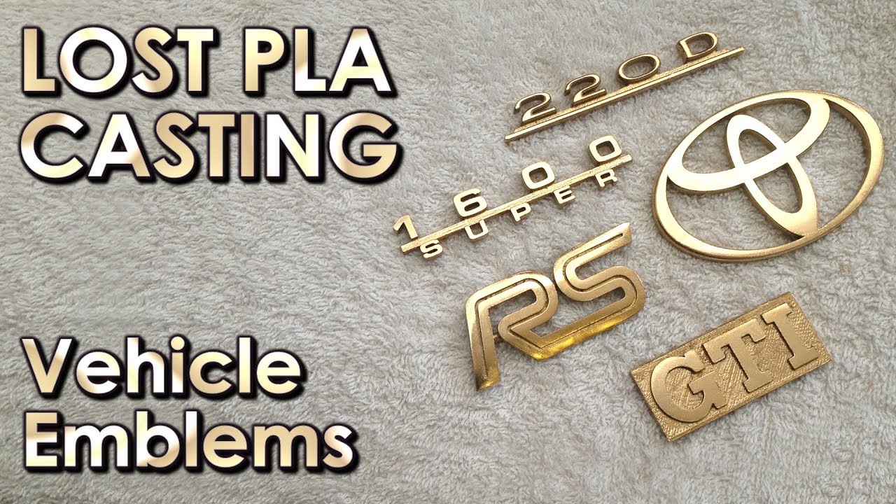 Casting Car Emblems from 3d printer to METAL casting / vehicle restoration - Lost PLA Method