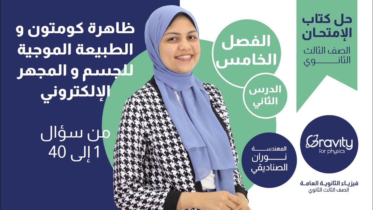 حل كتاب الامتحان فيزياء - الفصل الخامس - الدرس الثاني من سؤال 1 إلى 40 - الصف الثالث الثانوي