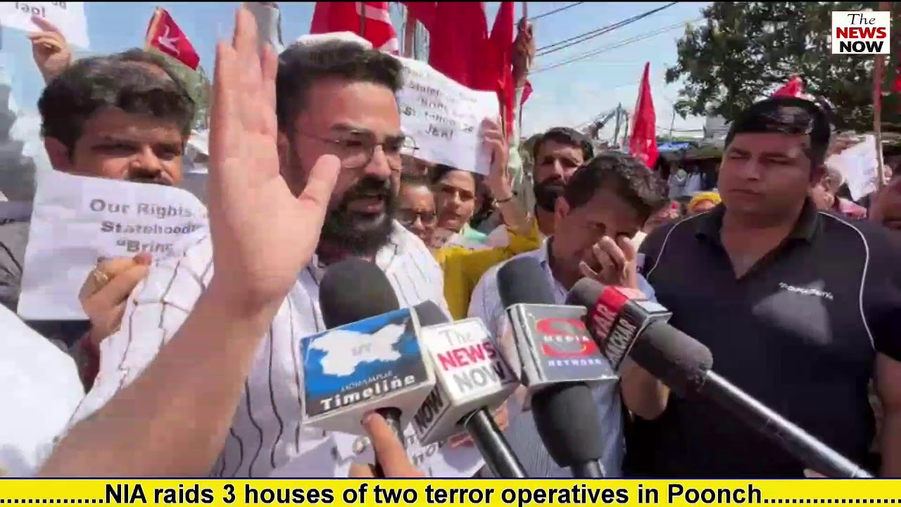 JKNC Workers stage protest in Udhampur against attack on party Chief Farooq Abdullah