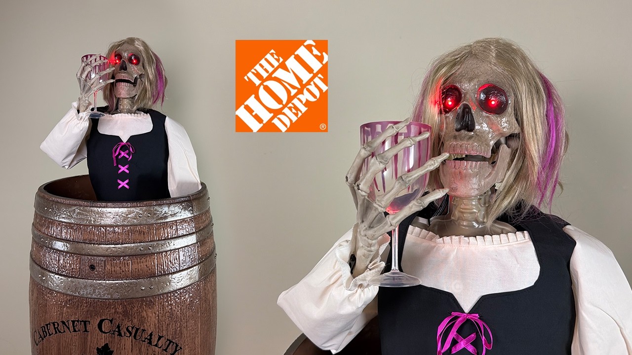 Аниматронная фигурка Cabernet Casualty 2026 из Home Depot, распаковка на Хэллоуин.