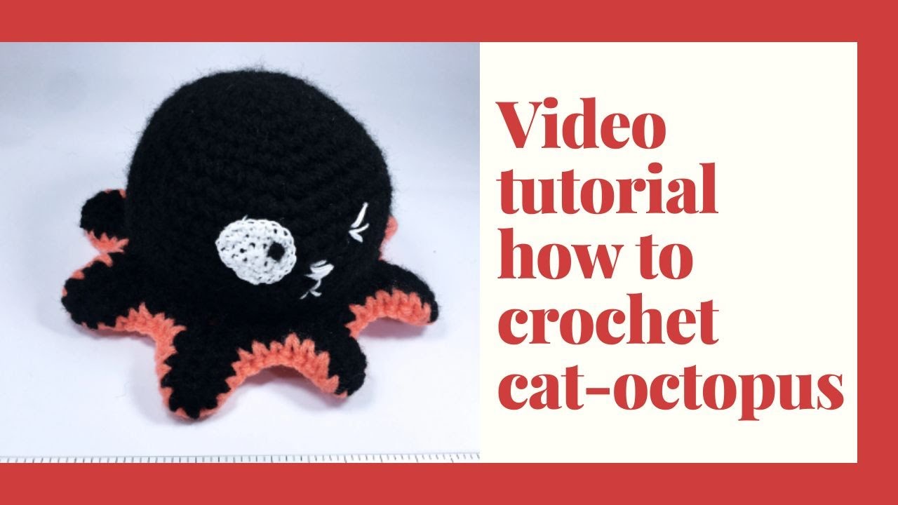 Crochet pattern of Reversible Halloween Octopus. Video help to the PDF tutorial.  Cat and Pumpkin.