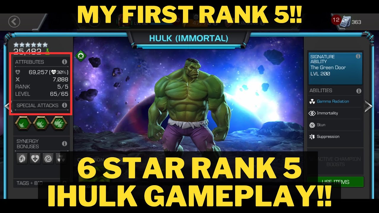 MY FIRST 6 STAR RANK 5 IS IHULK!! THIS GAMEPLAY IS CRAZY!!