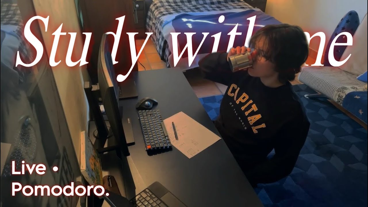 4-HOUR | Realistic Study With Me (pomodoro 120/15 — ambient sounds)