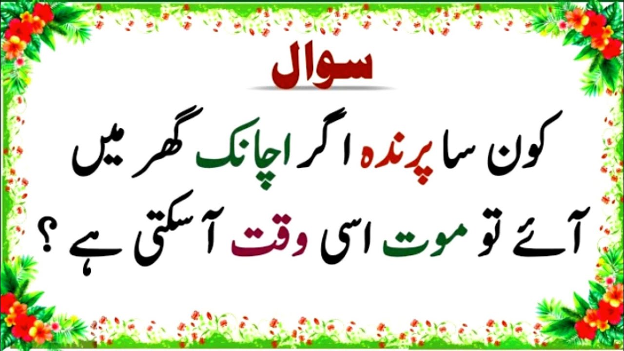 Urdu Quiz - Islamic Questions and Answers  - Islamic Paheli - Islami Sawal Jawab 2025