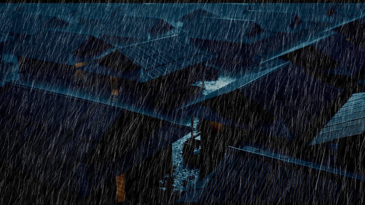 No Ads Rain Sounds for Sleeping - ASMR Powerful Rainstorm On Tin Roof for Anxiety & Deep Sleep