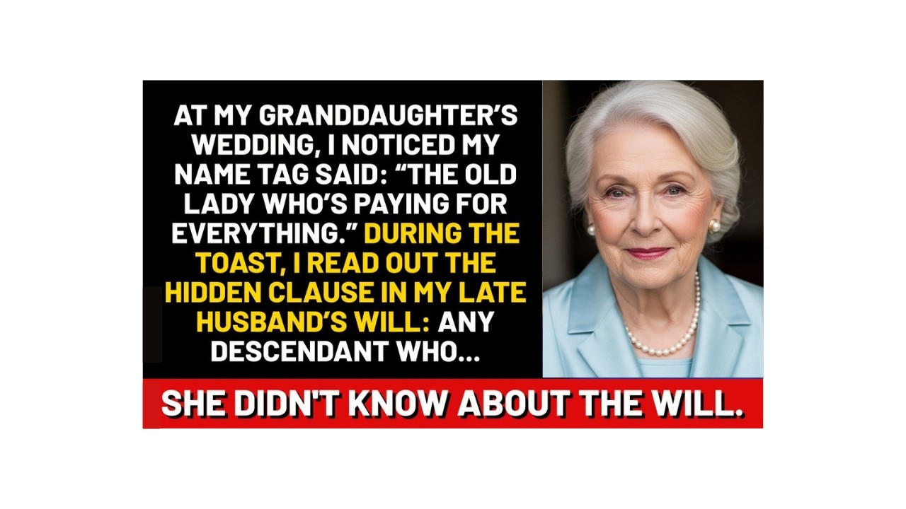 At My granddaughter’s wedding, I noticed my name tag said: “The old lady who’s paying for everythin