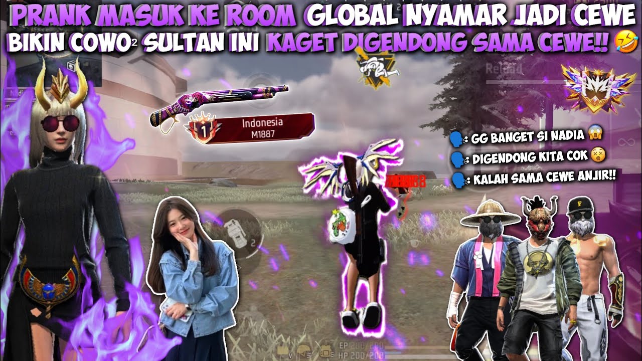 MASUK KE ROOM GLOBAL PRANK NYAMAR JADI CEWE!! PLAYER SULTAN INI SAMPE KAGET DIGENDONG SAMA CEWE!!