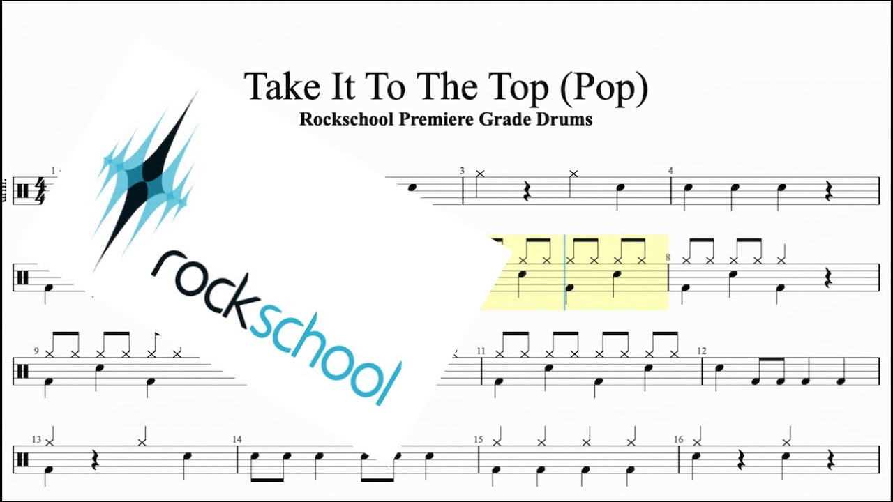 Take It To The Top (pop) Rockschool Premiere Grade Drums