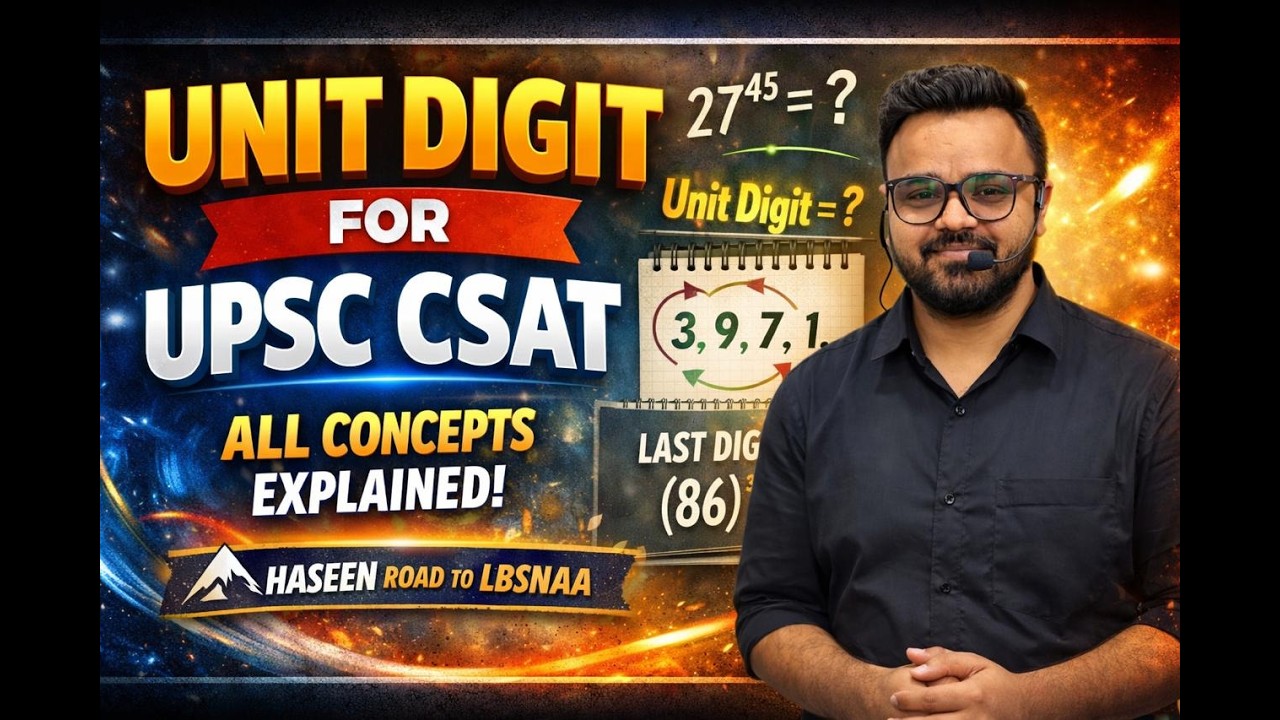 UPSC CSAT Maths | Unit Digit Tricks + PYQs Explained | Number System