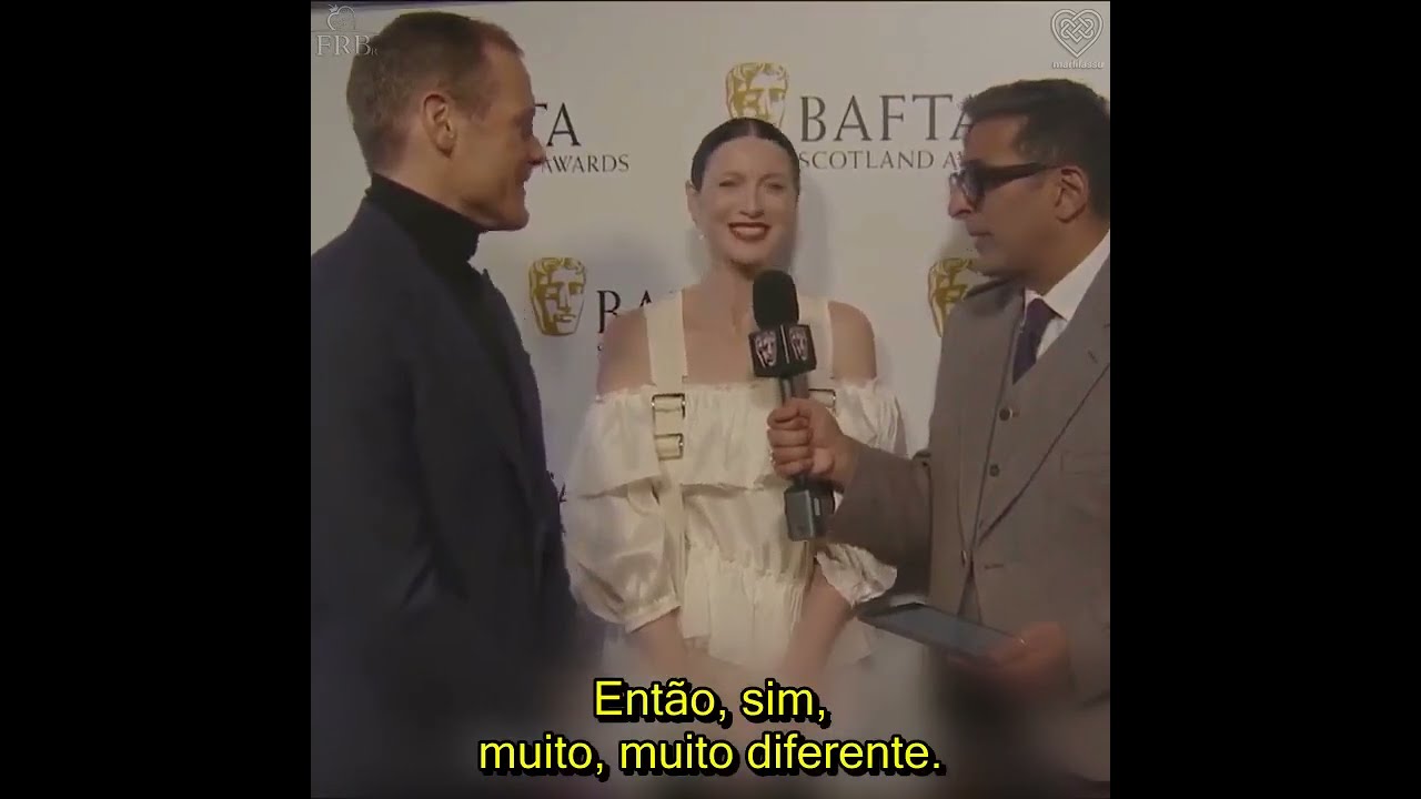 LEG Sam Heughan e Caitríona Balfe entrevista Bafta Scotland 2022