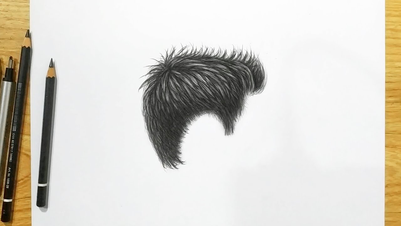 Cara menggambar Rambut pria dengan Pensil
