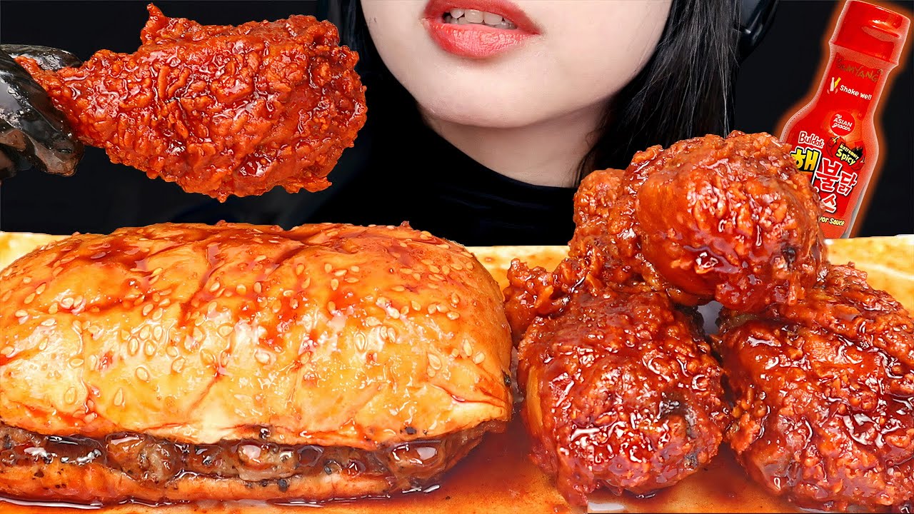 ASMR AYAM KRISPY MCD, BEEF PROSPERITY BURGER SIRAM SAUS SAMYANG 🔥 ASMR INDONESIA