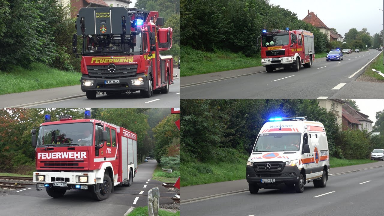[Feuer auf dem Flugplatz Northeim] Einsatzfahrten zur Großübung in Northeim