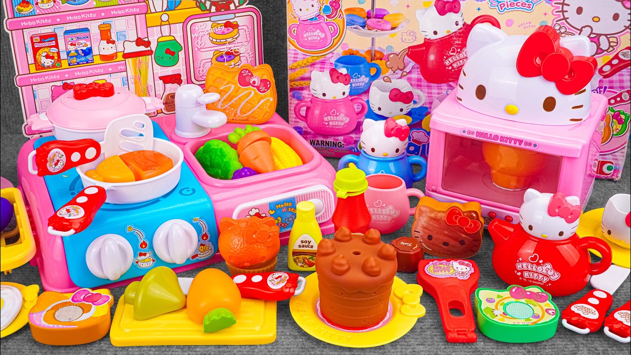 122 Minutes Satisfying Unboxing Pink Bunny Kitchen Cooking Playset, Cooking Toys Collection Review