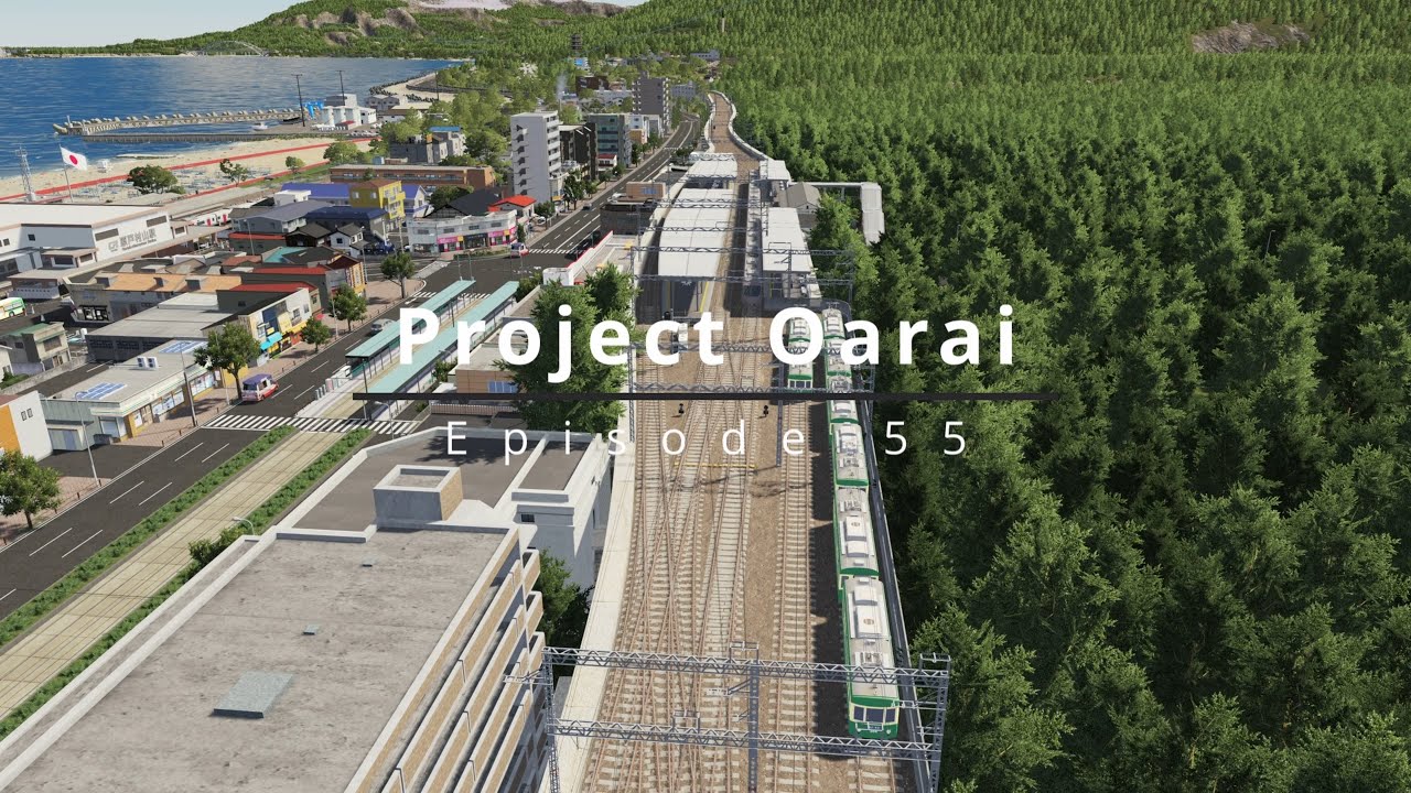 Project Oarai - EP 55 - Putting Together A Small Train Station Along The Beachside - Cities Skylines