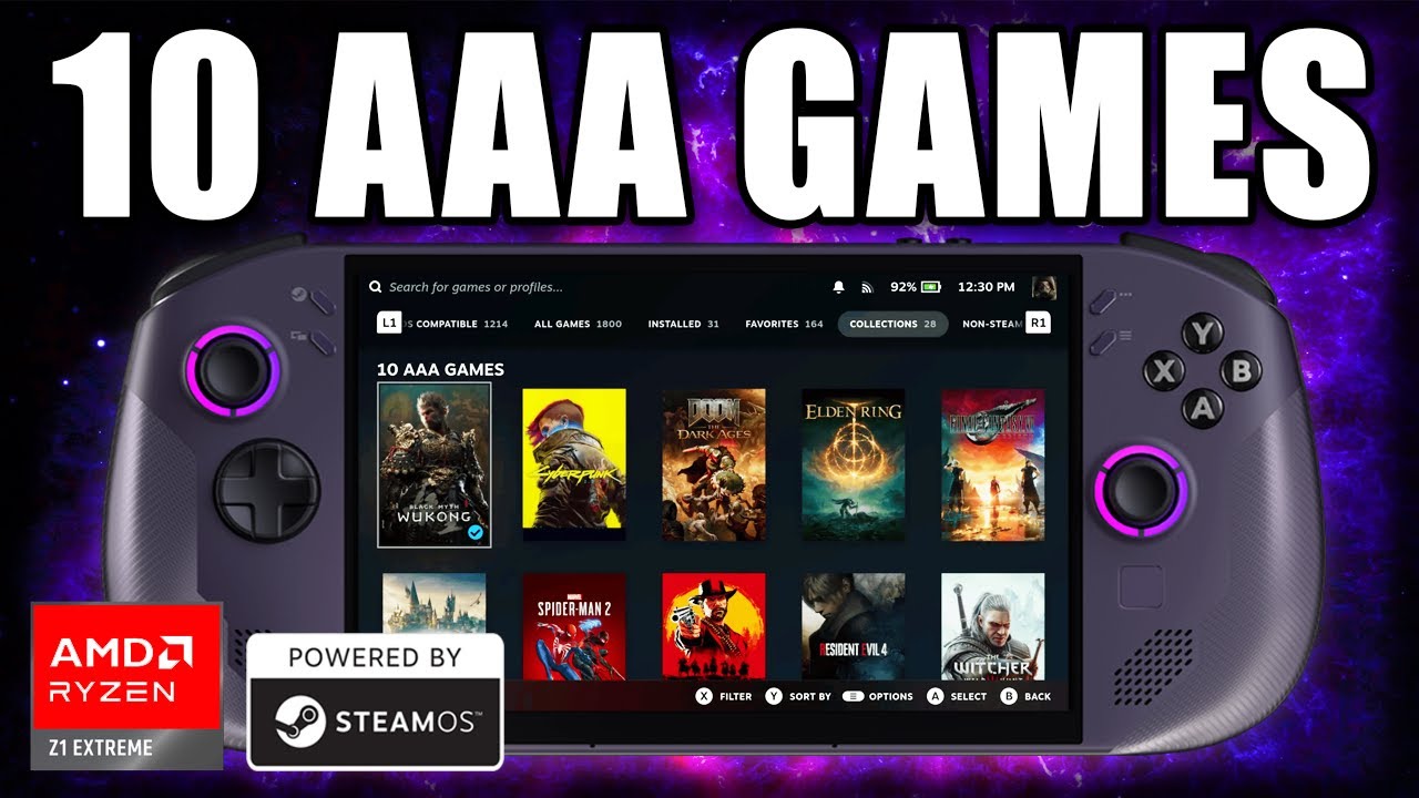 SteamOS Legion GO S Z1 Extreme 32GB Performance: 10 AAA GAMES TESTED
