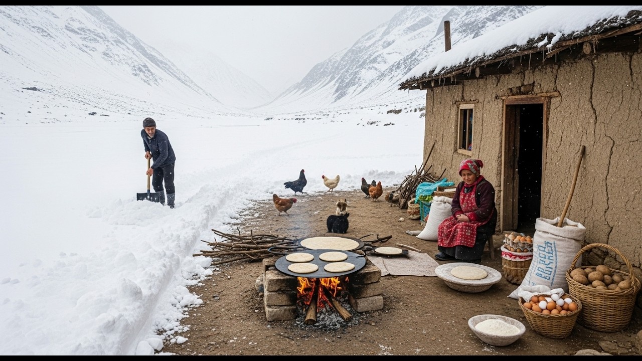 Surviving Extreme Snowfall in Afghanistan’s Coldest Village | Traditional Bread Baking