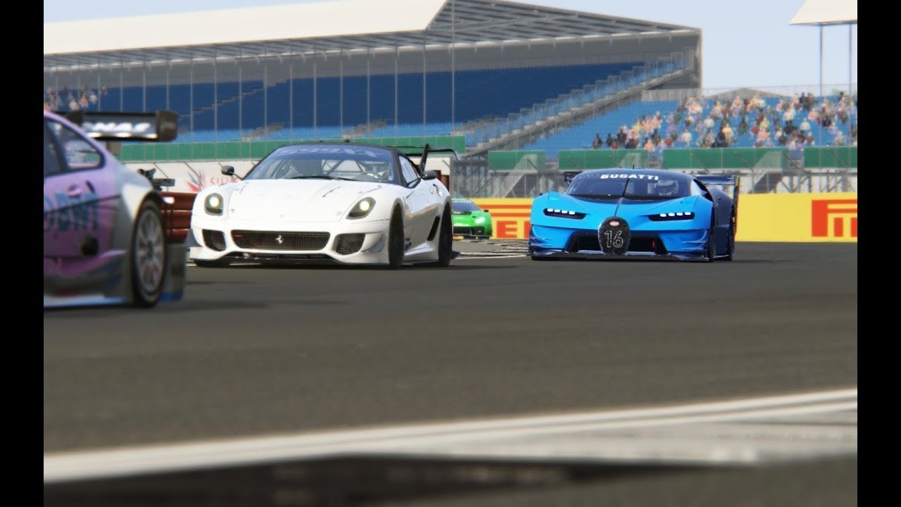 Bugatti Vision GT vs Race Cars at Silverstone