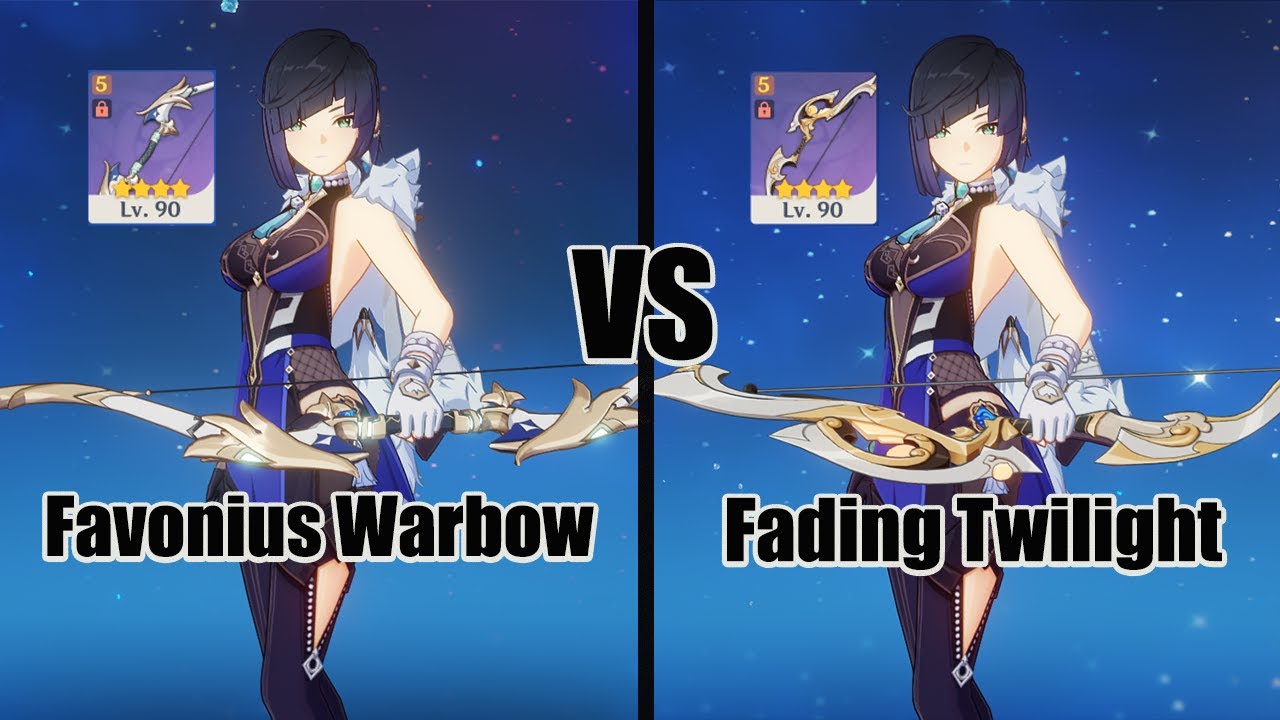 Yelan favonius Warbow vs fading twilight - Genshin impact