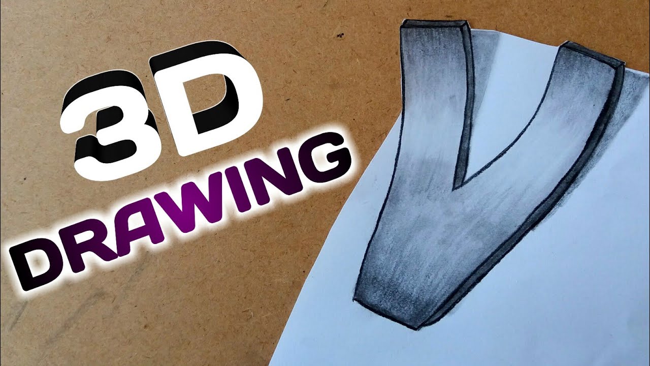 3D Drawing | Letter V | How To Draw Easy Capital Alphabet