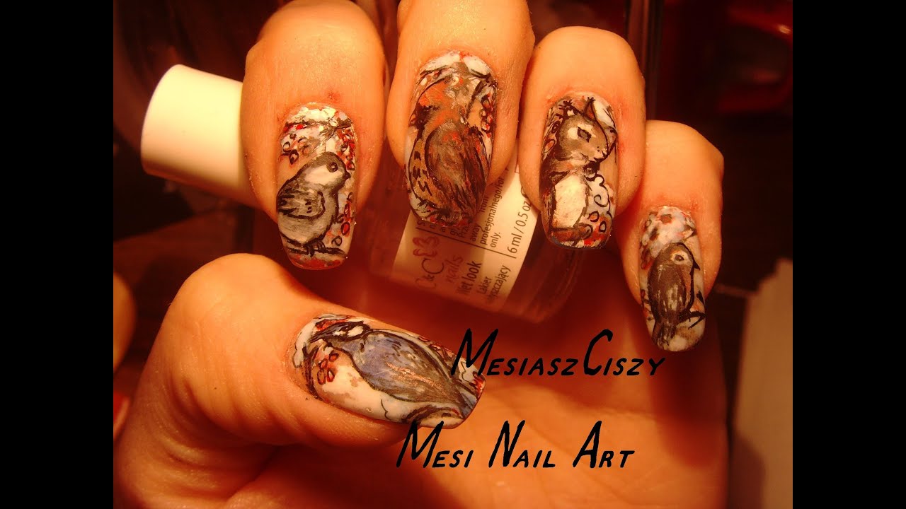 Winter birds - nail art vote contest giveaway 7 Mesi Nail Art