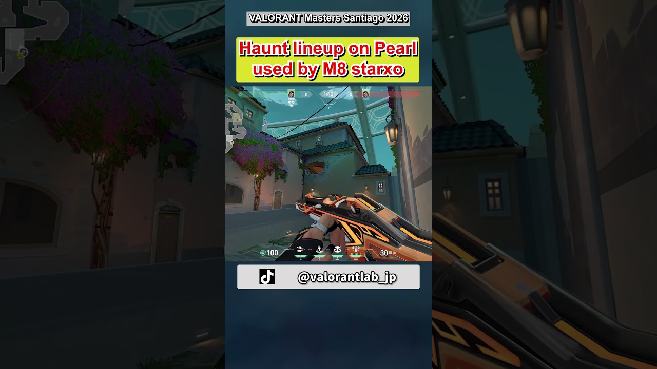 Haunt lineup on Pearl used by M8 starxo in VALORANT Masters Santiago 2026