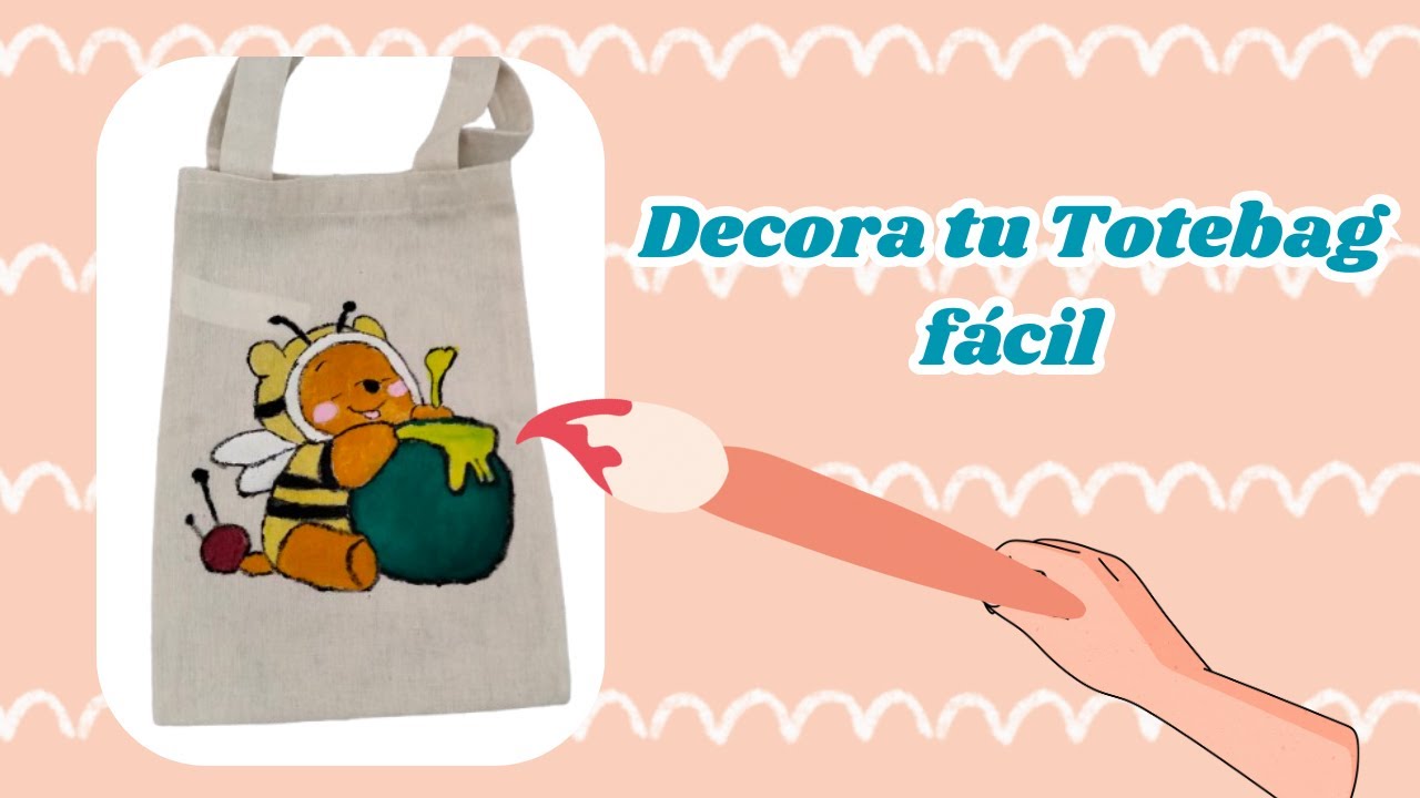 DIY bolsa de tela pintada a mano | Kawaii que enamora 🐝💛