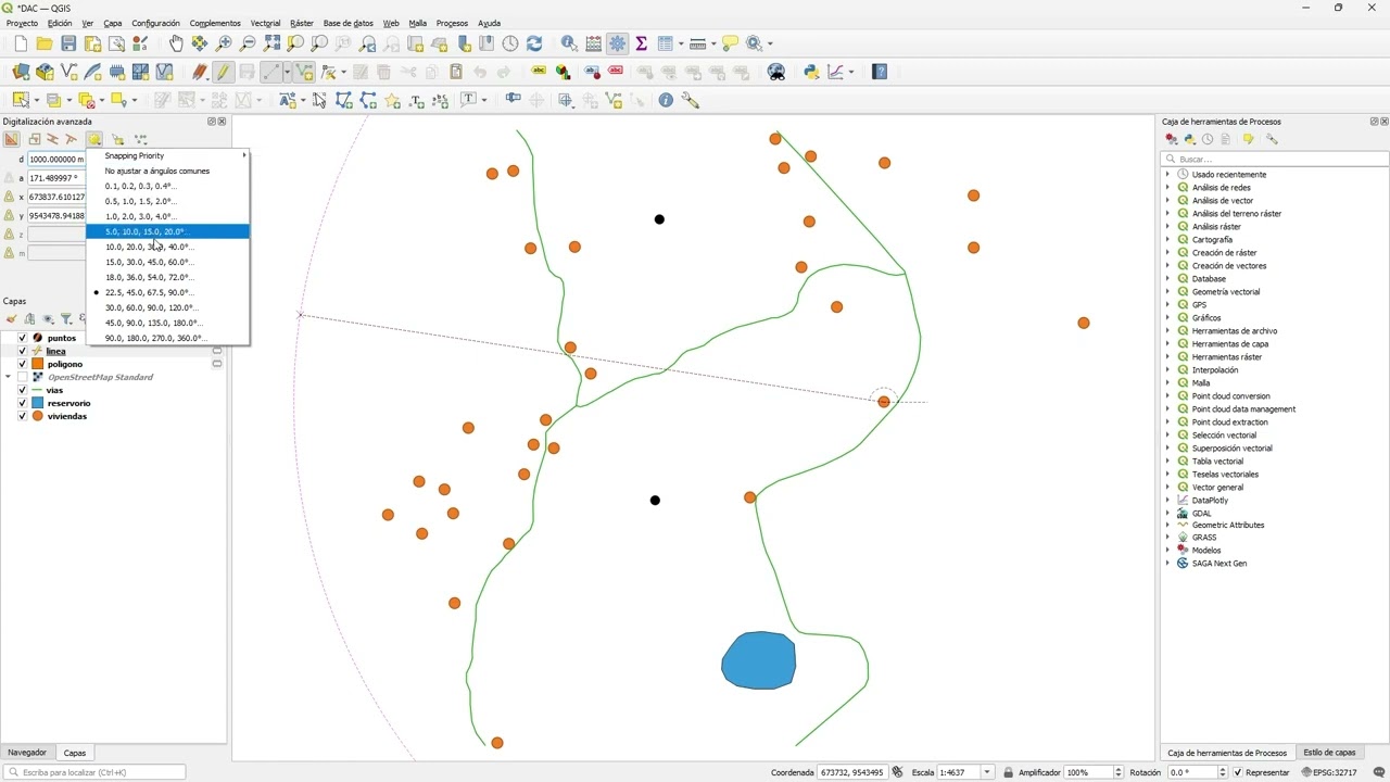 Dibujar con medidas exactas en QGIS